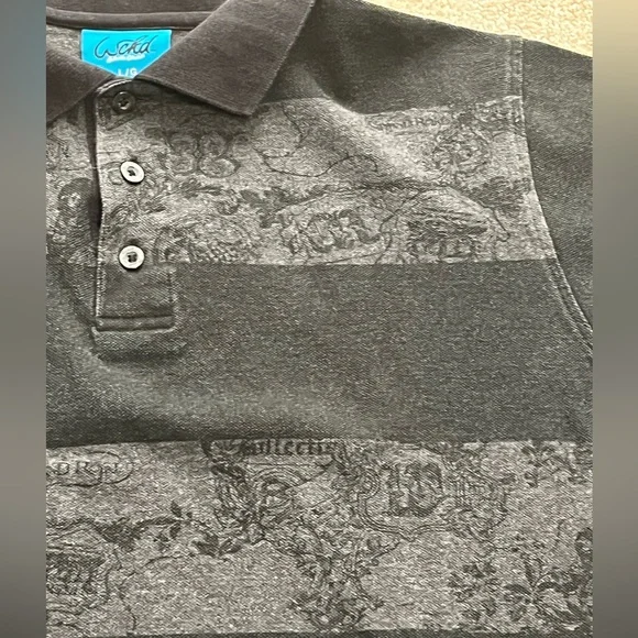 NWOT Wckd polo black/grey Lg - Picture 8 of 11